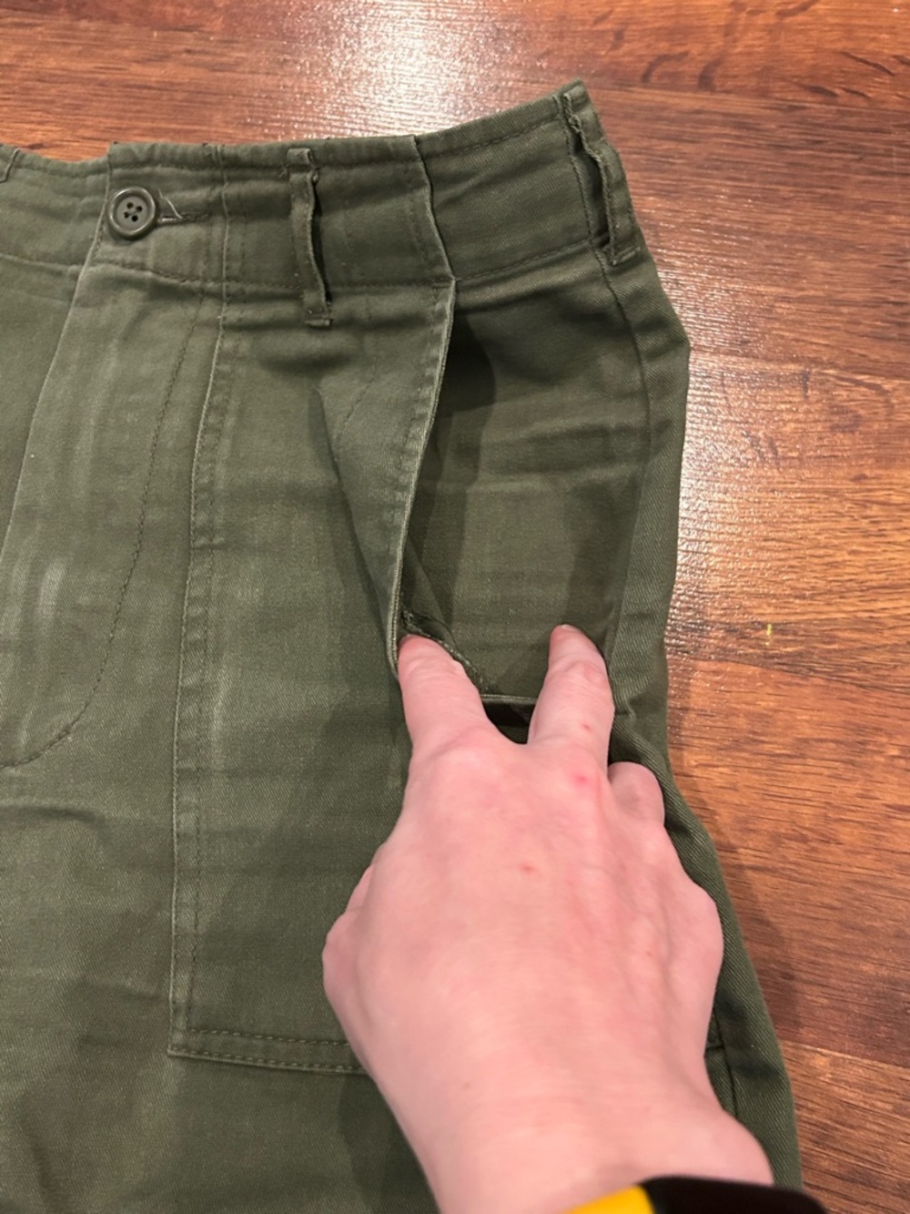 John Galt Pants Olive Kim Army Cargo Utility OS ~ Women’s 4 High Rise - Picture 6 of 10